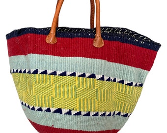 Panier en sisal tissé, Panier du marché, Panier fait main, Panier tribal, Jardinière en sisal tressé, Panier de pique-nique, Sac de plage, Panier de rangement de jouets