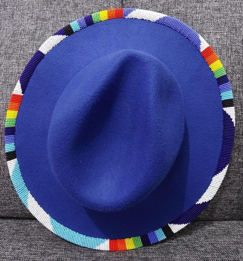 Fedora hat beaded fedora hat rim hat gift for her gift foe | Etsy