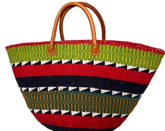 Panier en sisal tissé, Panier du marché, Panier fait main, Panier tribal, Jardinière en sisal tressé, Panier de pique-nique, Sac de plage, Panier de rangement de jouets