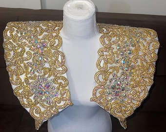 CHALECO CRISTAL DORADO