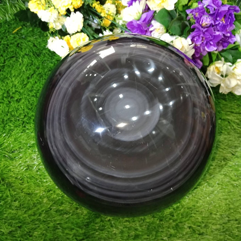 Japan's largest assortment LARGE GLOWING Rainbow Obsidian+ Brand new Stand Sphere Rainbows Stone 14