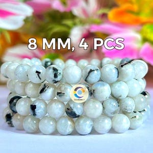 Rainbow Moonstone Bracelet Lot: 8MM Healing Stone, Adjustable (4 Pcs)