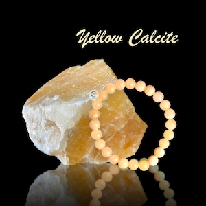 Yellow Calcite Stone Bracelet: 8mm Gemstone Bead Bracelet