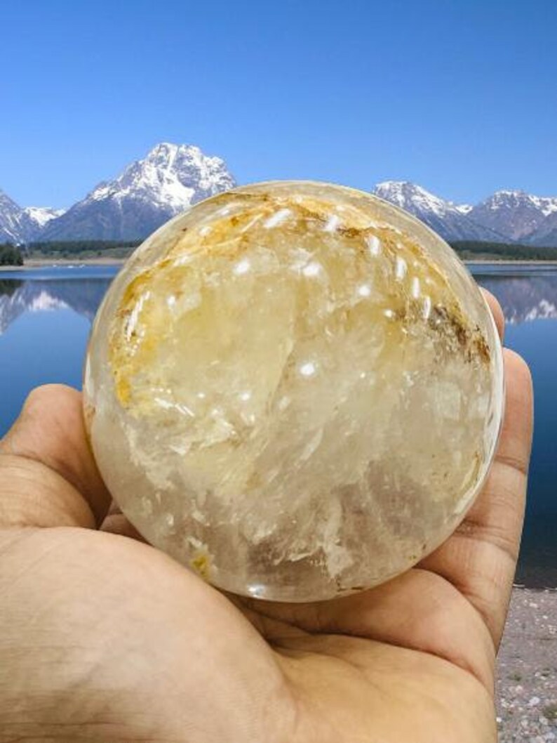 Rarest shops Shamanic Dream Quartz Stone Sphere Crystal 650 Gram Record Keeper Synergy 12 Stones Altar Stone From Brazil, Gift