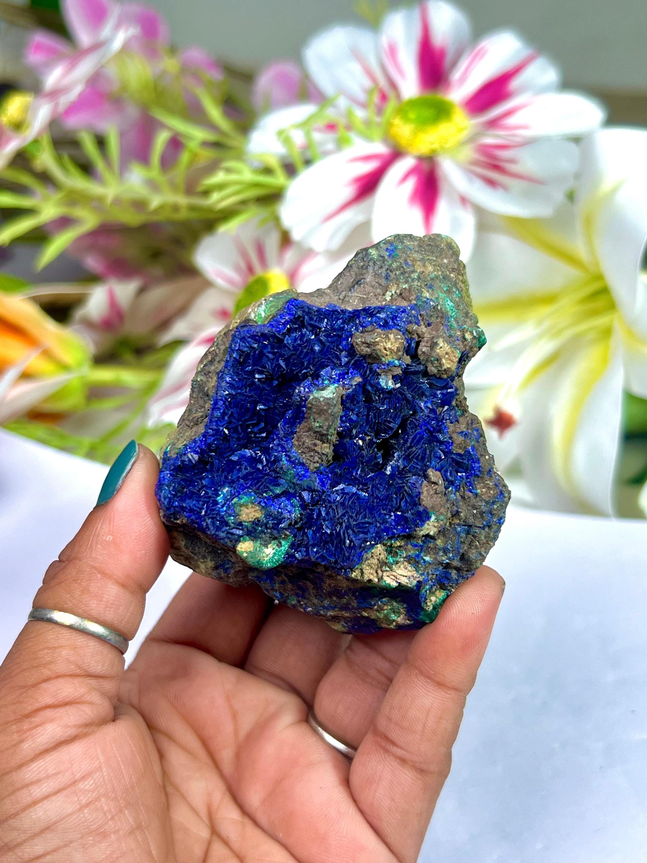 原石アズライトマラカイトクリスタル：レイキヒーリングストーン（302