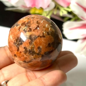 43 MM Rosophia Altar Stone Cool Reddish Coloured 110 Gram Sphere Ball Orb Rosophia Crystal &#39;Stone of The Heart&#39; From Rocky Mountains USA