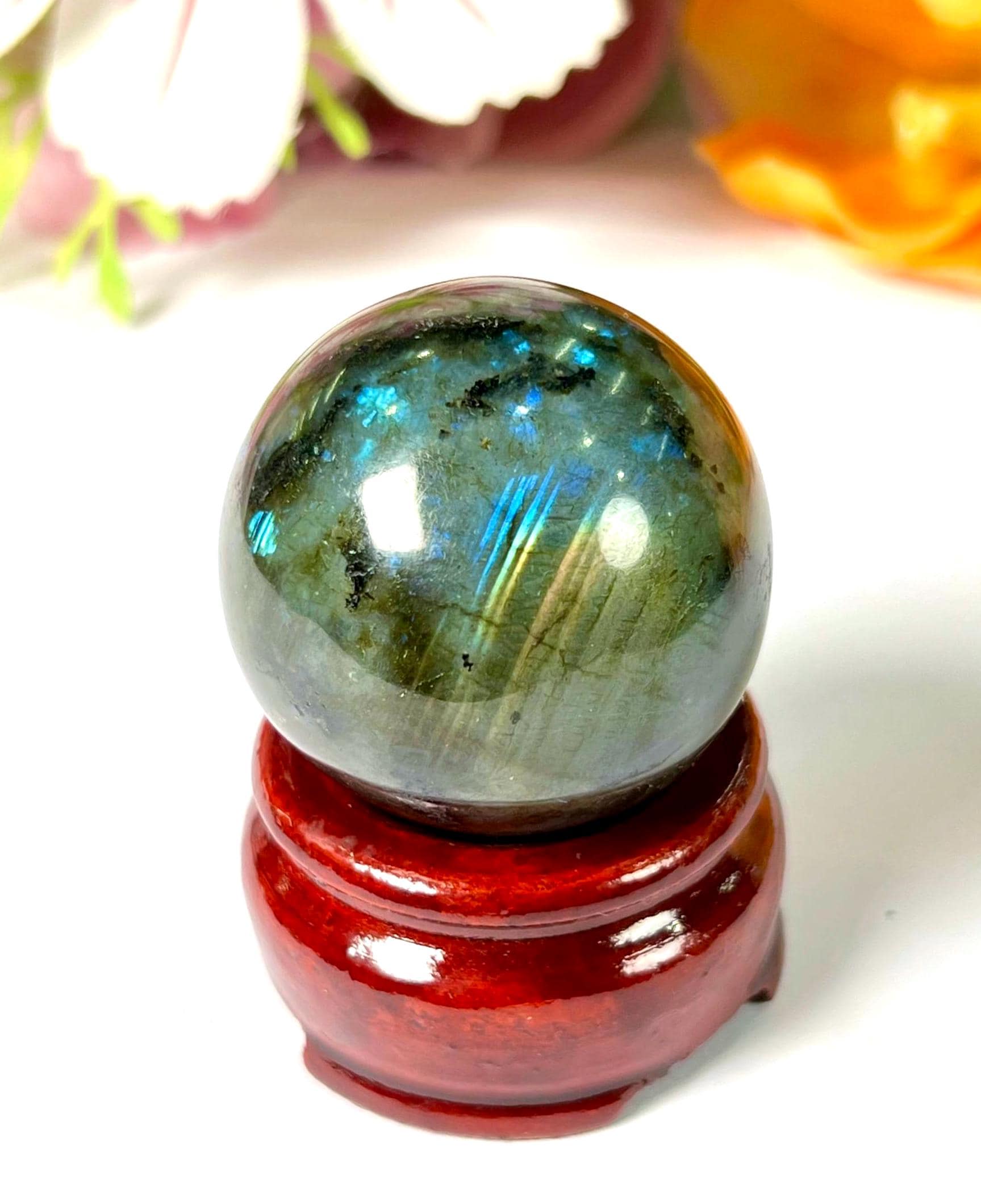 ラブラドライト スフィア オーブ 102グラム 41mm - Etsy 日本