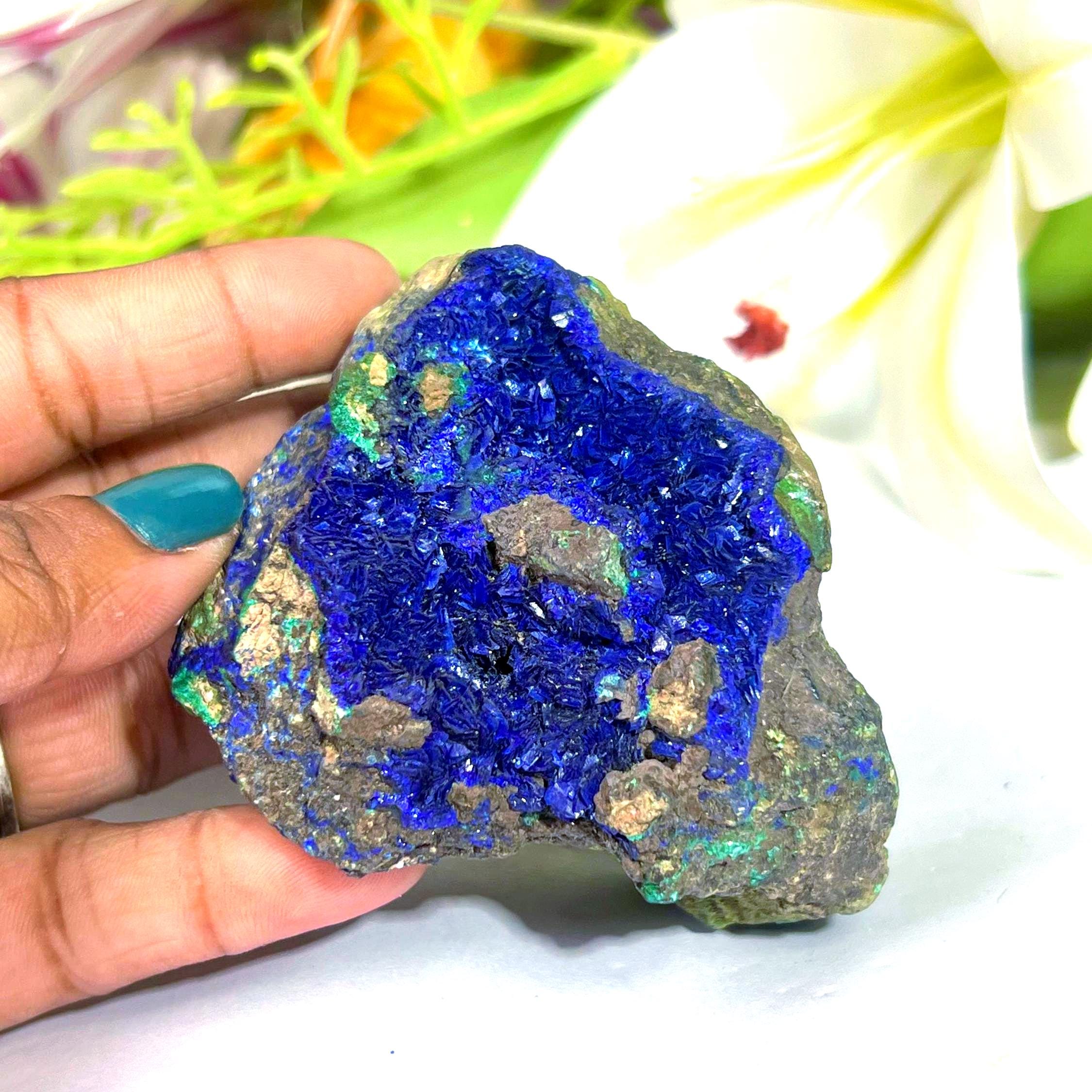 原石アズライトマラカイトクリスタル：レイキヒーリングストーン（302