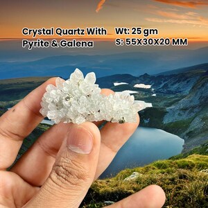 Pyrite Galena Crystal Quartz Specimen: Natural Minerals Collection (25 Grams