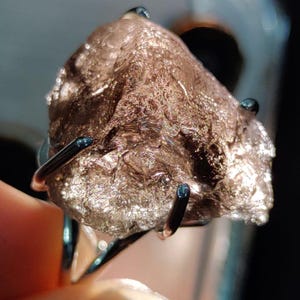Rarest Saffordite Cintamani Stone Adjustable Ring Made With 92.5 Sterling Silver 39.90 Carat