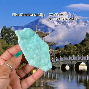 Blue Hemimorphite Mineral Specimen Crystal Natural Stone Minerals Collector 43 Gram