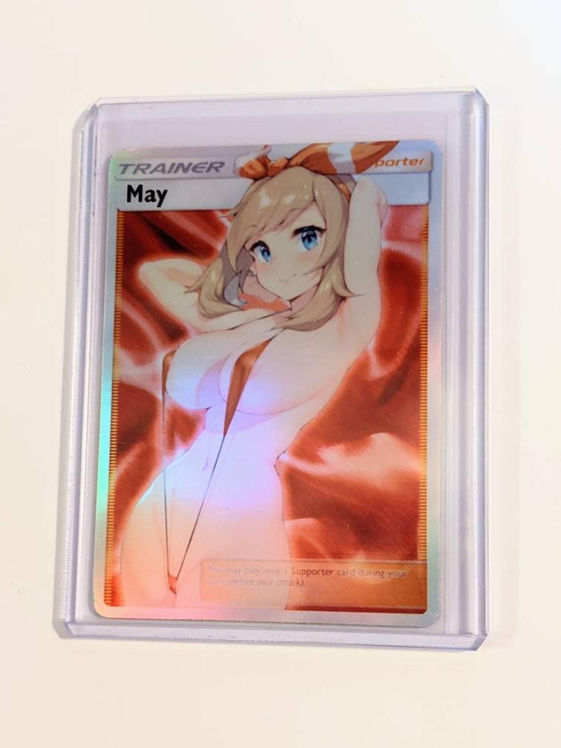 Full Art Holographic Pokemon Orica Custom Waifu Card May Etsy