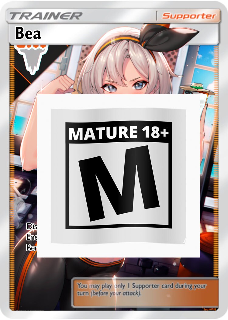 Full Art Holographic Pokemon Orica Custom Waifu Card Bea | Etsy