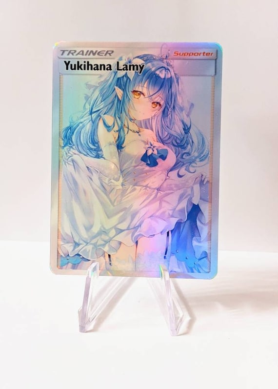 Full Art Holographic Pokemon Orica Custom Waifu Card Yukihana Lamy Supporter Card