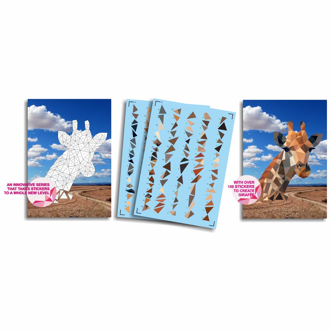 Set of 6 Paint By Sticker ANIMALS puzzles Craft kits for kids Etsy