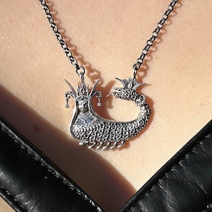SHAHMARAN- Queen of Snakes -Goddess Sterling Silver 925K Handcrafted Necklace, Occult Jewelry