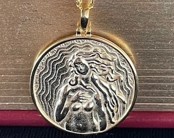Aphrodite Coin Necklace • 925 Sterling Silver Coin • Venus Inspired Jewelry • Gift for Her