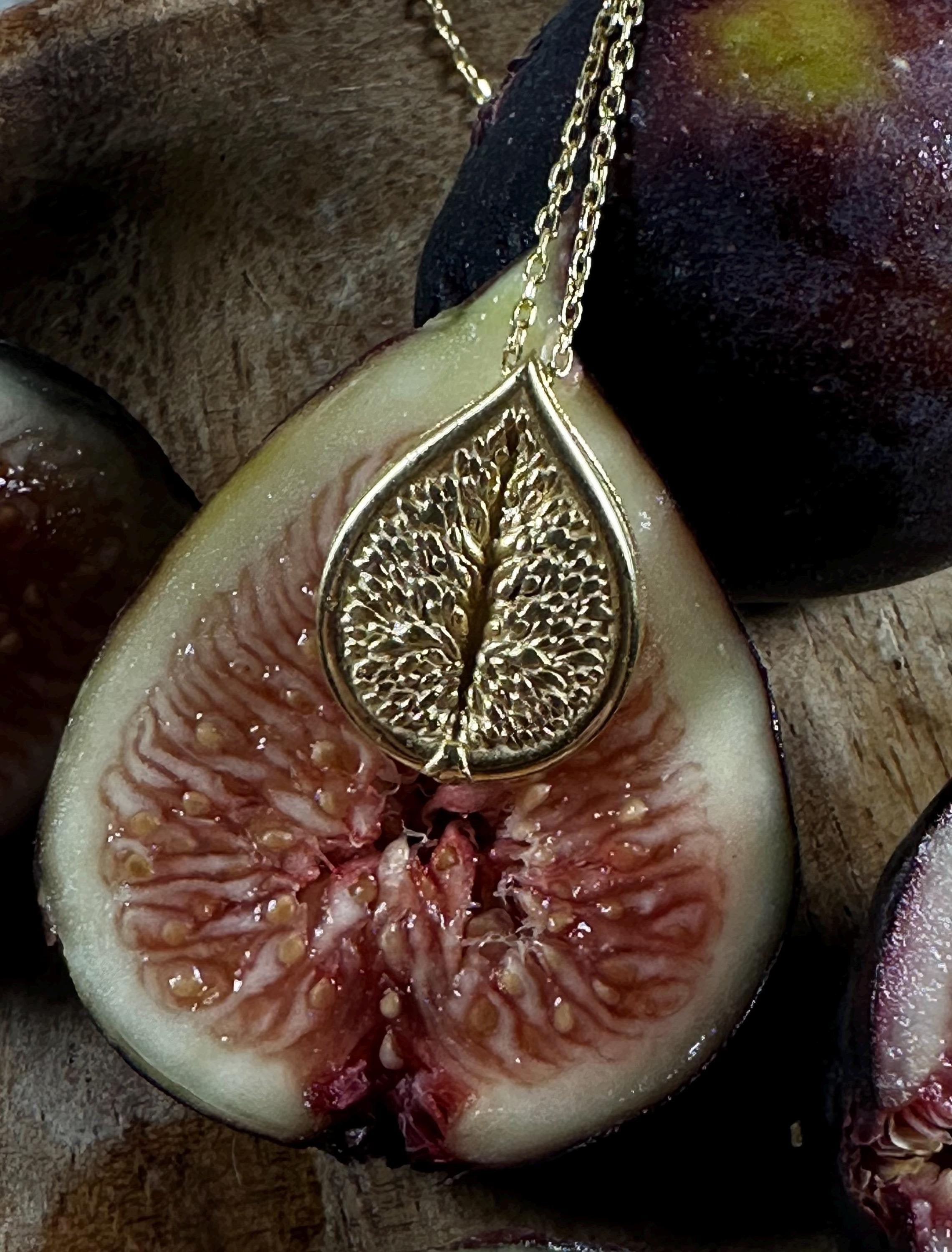 FIG NECKLACE - Dionysian Symbol of HEDONISM  and Celebration - Sterling Silver