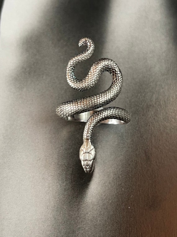 Men's Sterling Silver Snake Ring - Jewelry1000.com