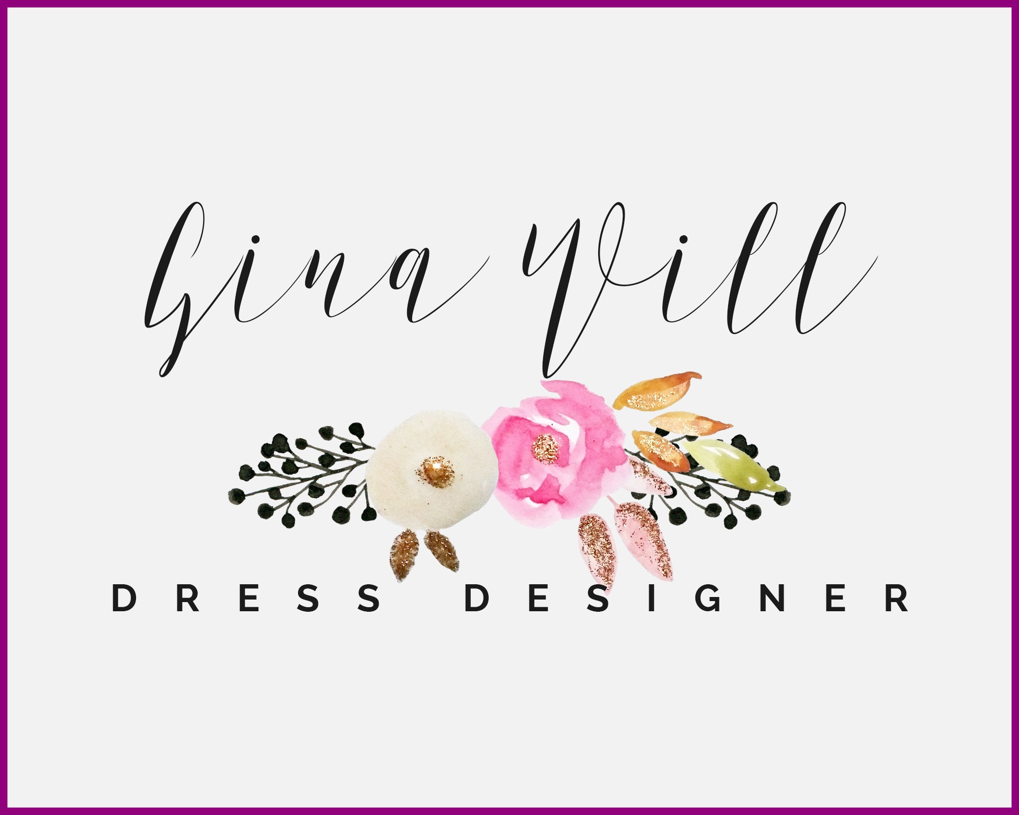 Premade Custom Logos White or Black Logo Watermark Logo | Etsy
