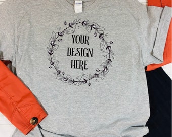 Gildan Mockup Tshirt Mockup Real Photo Mockup Mockup Gildan Sport Grey Mock Up 3d T Shirt Mockup