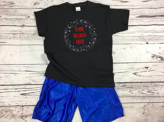 Youth Black Shirt Mockup Gildan Mockup T-Shirt