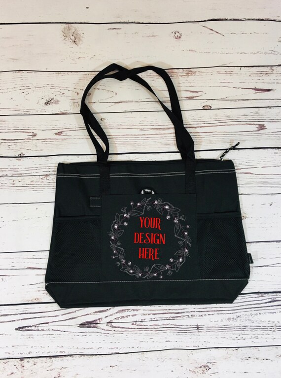 Black Gemline 1100 Tote Mockup Black Tote Mockup Tote Etsy