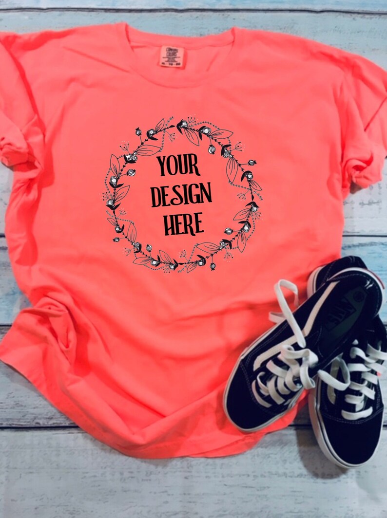 Etsy Shop Mockup Comfort Colors Shirt Mockup Neon Shirt Mockup Comfort Colors Mock Up