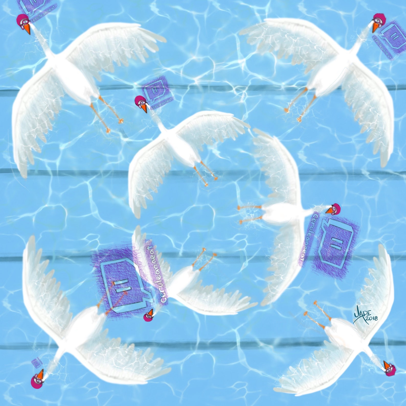 Seven Swans Ah' Swimming DUPLICATE SET - Etsy