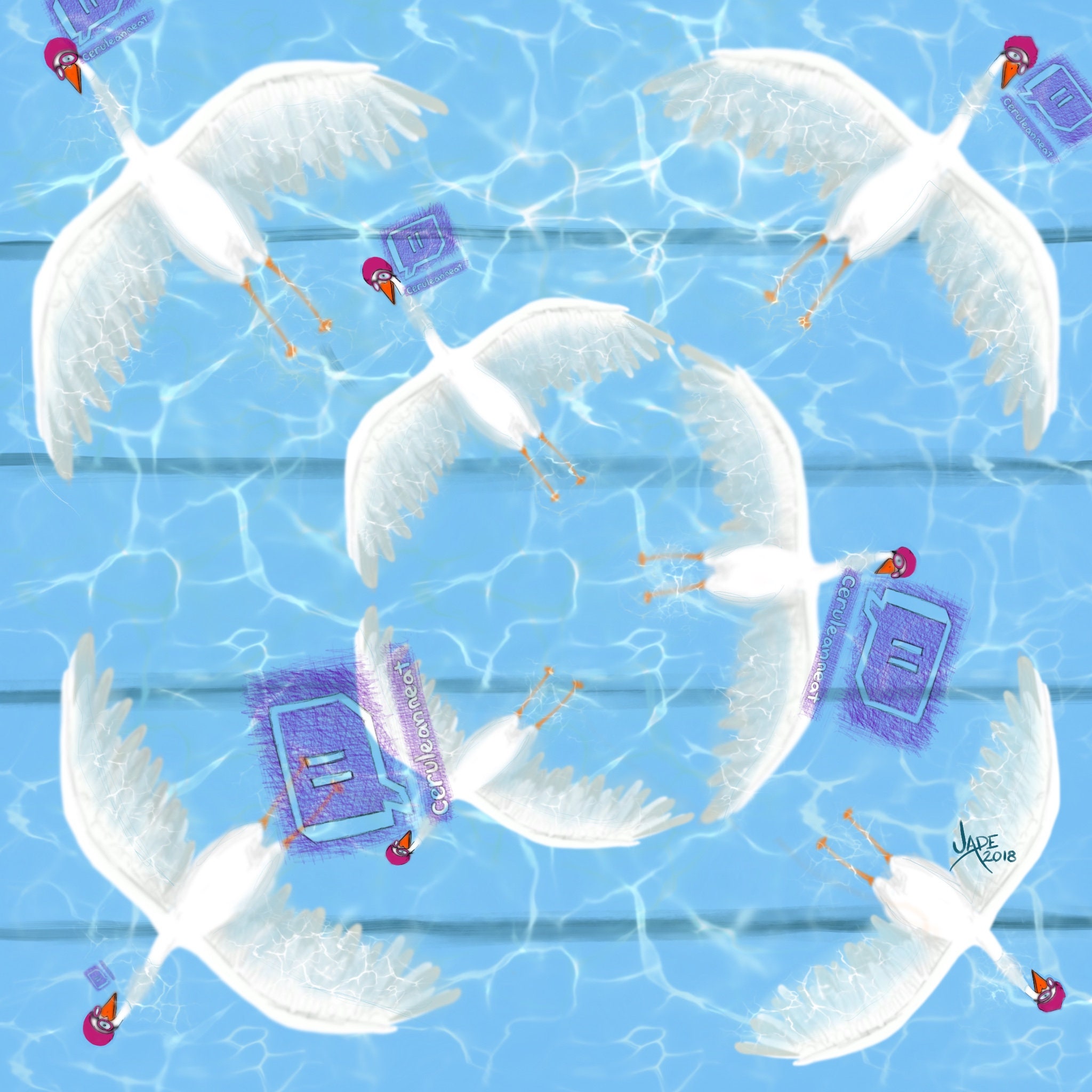 Seven Swans Ah' Swimming DUPLICATE SET - Etsy