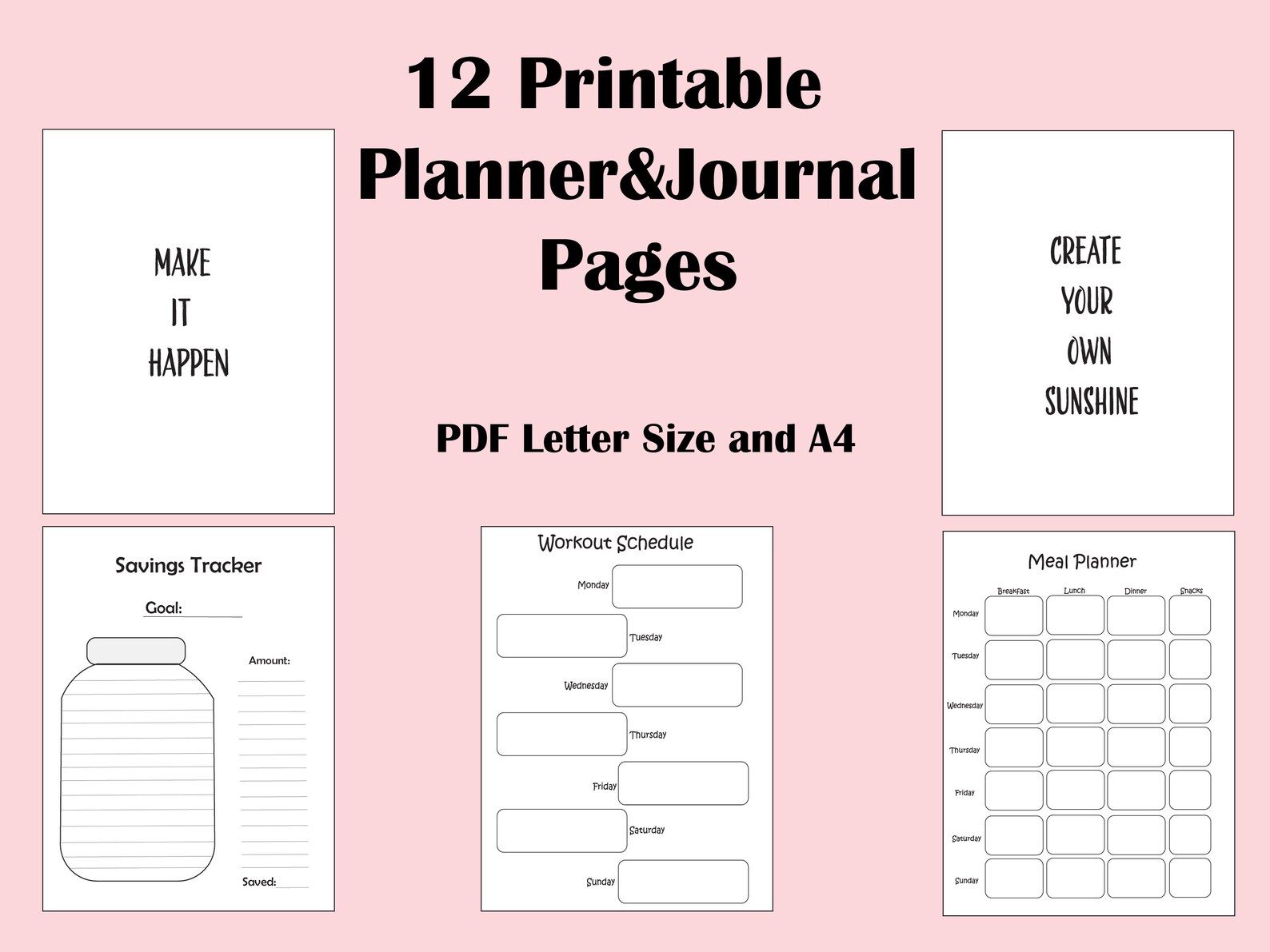 Planner and Bullet Journal Pages, Printable Tracker - Etsy