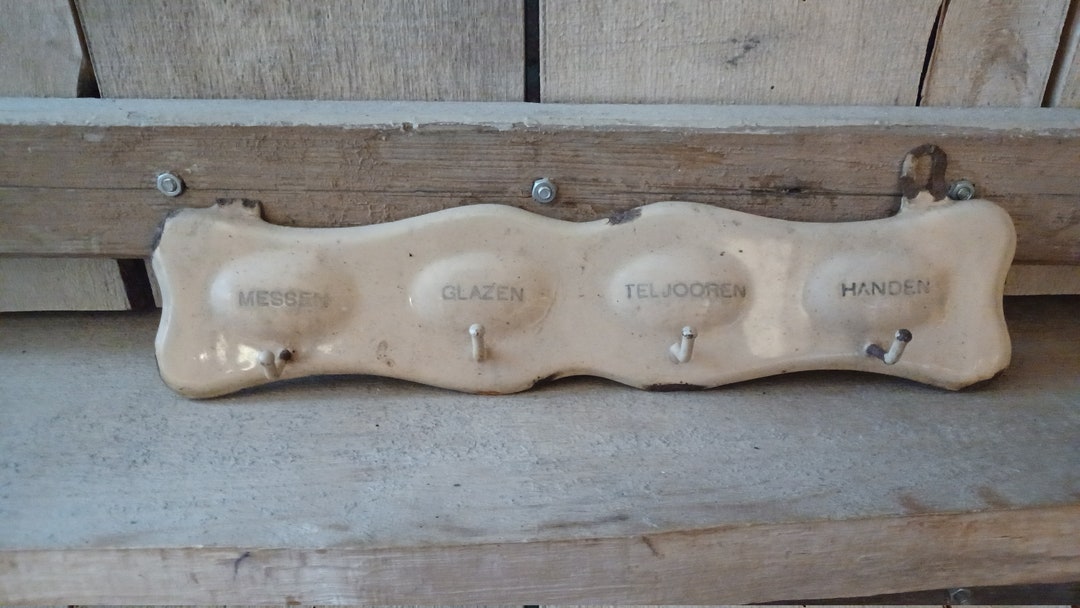 Antique Towel Rackholland Enamel Towel Rack Etsy