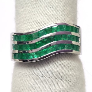 Emerald Ring Mens Emerald Ring 3 Ct Emerald Mens Ring 925 Silver Natural Emerald Band For Men Fathers Day For Him Personalized Ring For Him