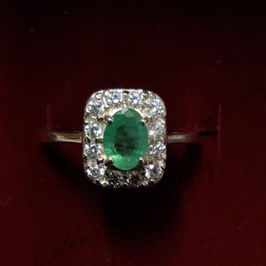 Emerald Solitaire Ring Emerald Promise Ring 1 Ct Emerald Engagement Ring Natural Emerald Ring 5x7 mm Oval Emerald Ring May Birthstone Ring