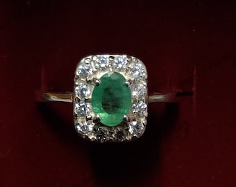 Emerald Solitaire Ring Emerald Promise Ring 1 Ct Emerald Engagement Ring Natural Emerald Ring 5x7 mm Oval Emerald Ring May Birthstone Ring