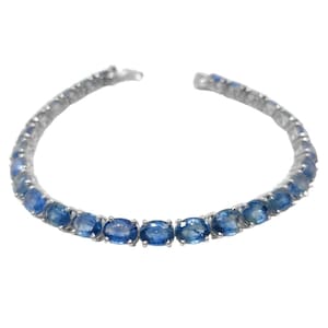 Blue Sapphire Tennis Bracelet 26 Ct Natural Blue Sapphire Bracelet 925 Sterling Silver Sapphire Bracelet September Birthstone Bracelet