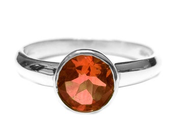 Hessonite Garnet Band January Birthstone Band 2 Ct Garnet Band Garnet Minimalist Band Garnet Promise Ring Mothers Day Gift Ring