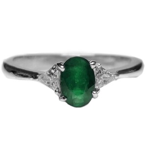 Emerald Engagement Ring 1 Ct Emerald Anniversary Ring 925 Sterling Silver Emerald Promise Ring May Birthstone Ring Gift For Her Valentine