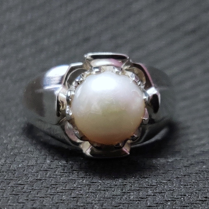 Men's Silver Ring with Pearl main image 1