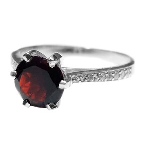 Granat Solitär Verlobungsring 2 Ct Granat Solitiare Ehering Top Grade Granat Verlobungsband Januar Geburtsstein Ring 925 Silber Ring