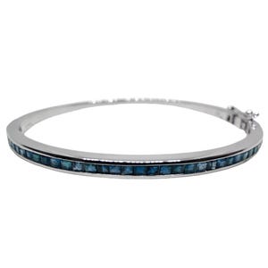 Mens Blue Sapphire Bangle Bracelet Natural Blue Sapphire Bangle Men High Quality Sapphire Bracelet 925 Sterling Silver Sapphire Bracelet Men