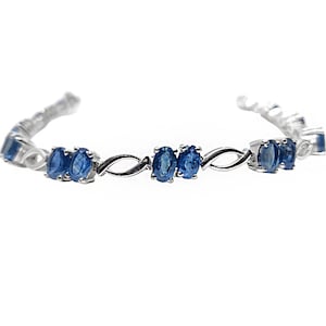 925 Silver Sapphire Designer Bracelet Natural Sapphire Bridal Bracelet High Quality Sapphire Bracelet September Birthstone Designer Bracelet