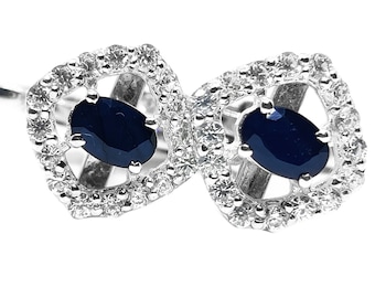 Sterling Silver Blue Sapphire Cufflinks, September Birthstone