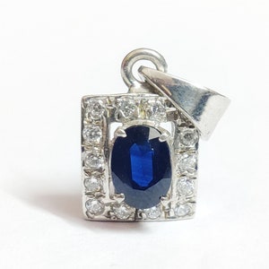 Genuine Blue Sapphire Pendant High Quality Blue Sapphire Pendant 925 Sterling Silver Sapphire Pendant