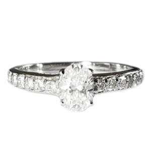 Anillo de compromiso moissanita ovalada Natural 1 quilate Moissanite Wedding Band Unique Moissanite Diamond Wedding Band Moissanite Anniversary Ring