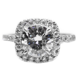 Round Moissanite Engagement Ring Beautiful 2 Carat Moissanite Wedding Ring Natural Moissanite Diamond Anniversary Ring Unqiue MoissaniteRing