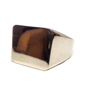 14K Gold Signet Ring Men Pinky Signet Ring Men Heavy Gold Signet Ring Men Singet Ring Women 14K Gold Mens Ring Statement Ring Geometric Ring