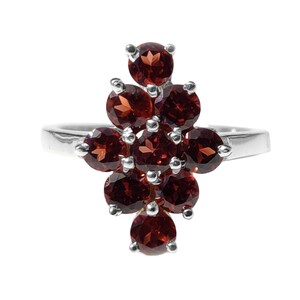Solid Silver Garnet Statement Ring Garnet Anniversary Ring Garnet Promise Ring January Birthstone Ring Silver Garnet Birthstone Ring For Her