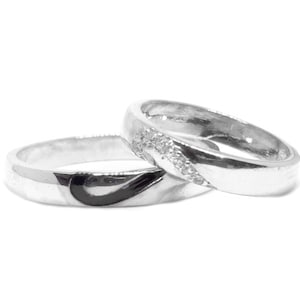 Heart Couple Ring His and Hers Ring Solid Silver Couple Ring Valentine Gift Promise Ring For Couples Long Distance Ring Anniversary Rings
