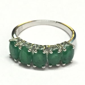 Natural Emerald Ring 4 x 6 mm Oval Emerald 925 Sterling Silver Men Emerald Ring Men Silver Emerald Ring Emerald Vintage Ring